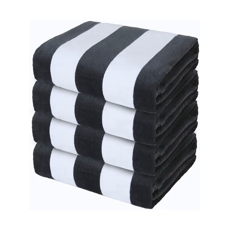 Exclusivo Mezcla 4 Pack Cotton Oversized 35X70 Inches Soft Cabana Stri